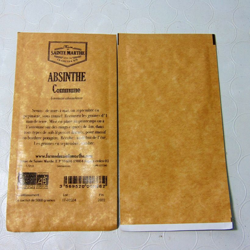 Example of Wermut Bio - Ferme de Sainte Marthe - Artemisia absinthium per pack of 1500 seeds as you get