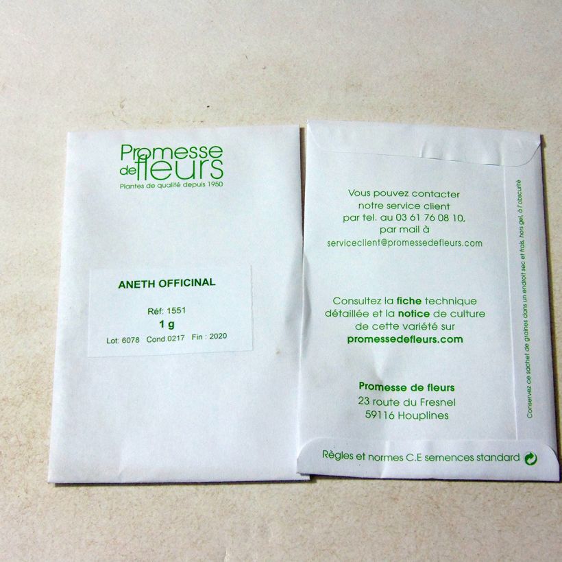 Example of Dill - Anethum graveolens per pack of 400 seeds (1g) as you get