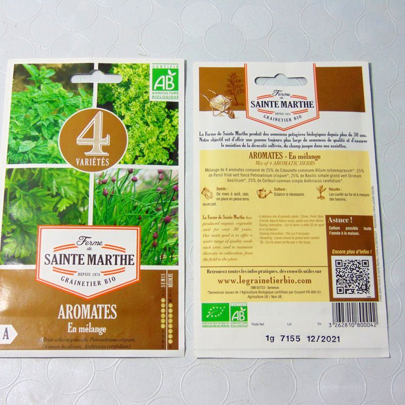 Example of Gewürzmischung (Schnittlauch - Petersilie - Koriander - Gemeiner Kerbel) Bio - Ferme de Sainte Marthe per pack of 600 seeds as you get