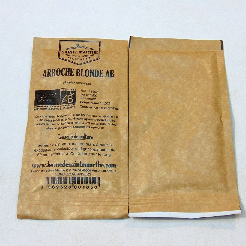 Example of Garten-Melde Blonde Bio - Atriplex hortensis per pack of 800 seeds (4g) as you get