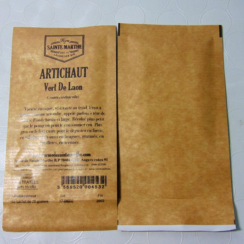 Example of Artischocke Gros Vert de Laon - Ferme de Sainte Marthe per pack of 30 seeds (2g) as you get
