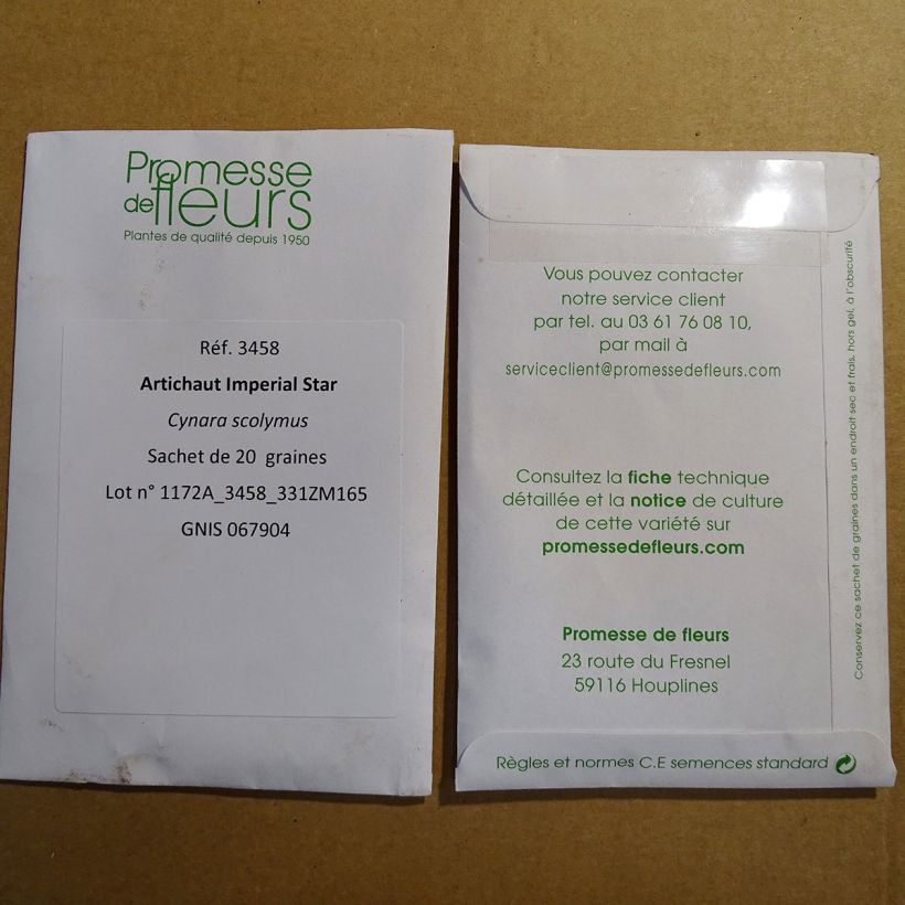 Example of Artischocke Imperial Star per pack of 20 seeds (1g) as you get
