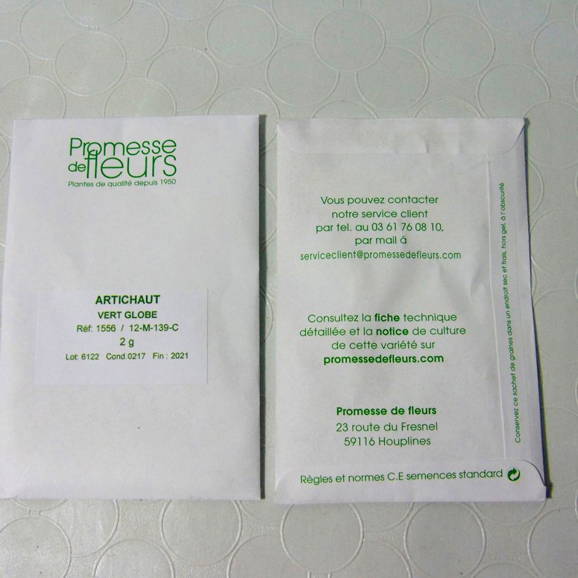 Example of Artischocke Green Globe per pack of 40 seeds (2g) as you get