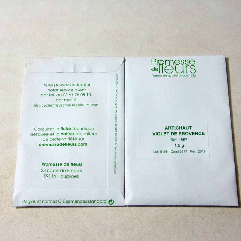 Example of Artischocke Violet de Provence per pack of 25 seeds (1,5g) as you get
