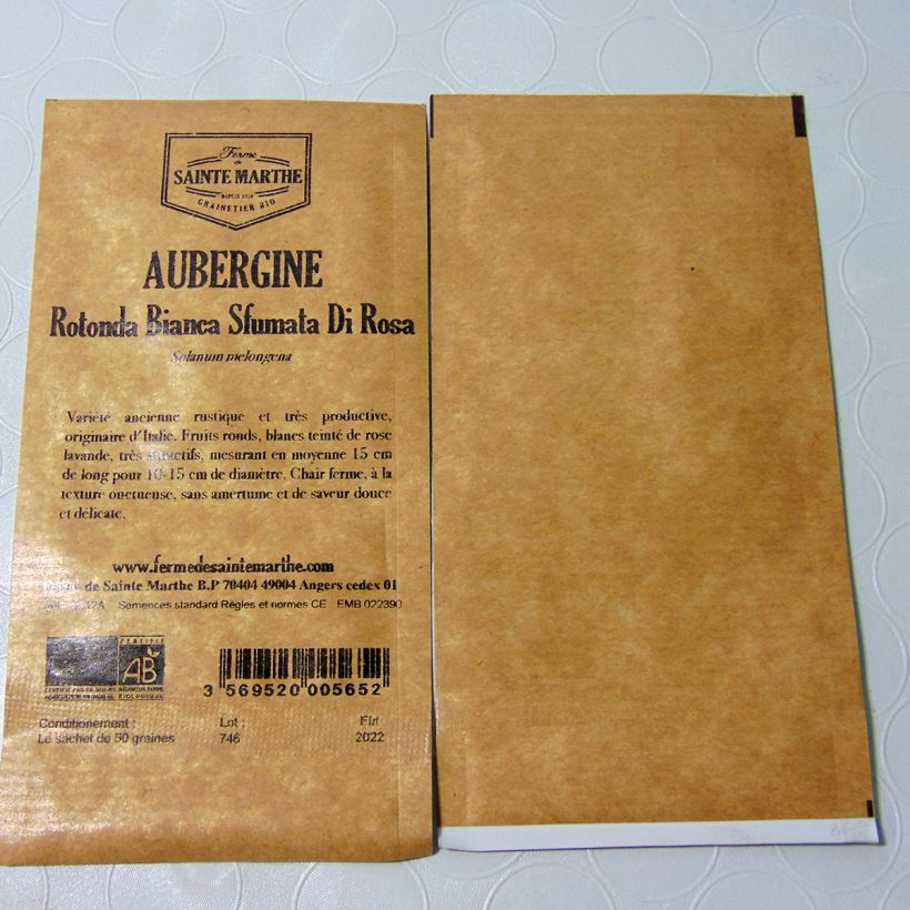 Example of Aubergine Aubergine Rotonda Bianca Sfumata Di Rosa Bio per pack of 50 seeds as you get