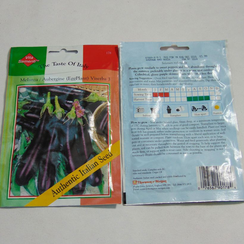 Example of Aubergine Viserba 3 per pack of 660 seeds as you get