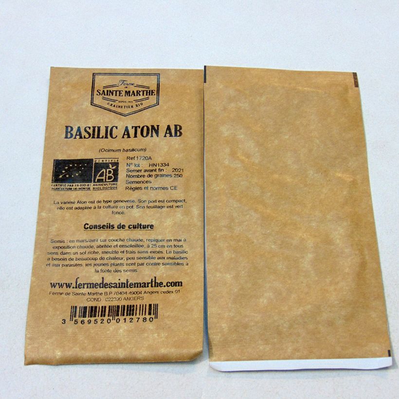 Example of Basilikum Aton per pack of 250 seeds (0.375g) as you get