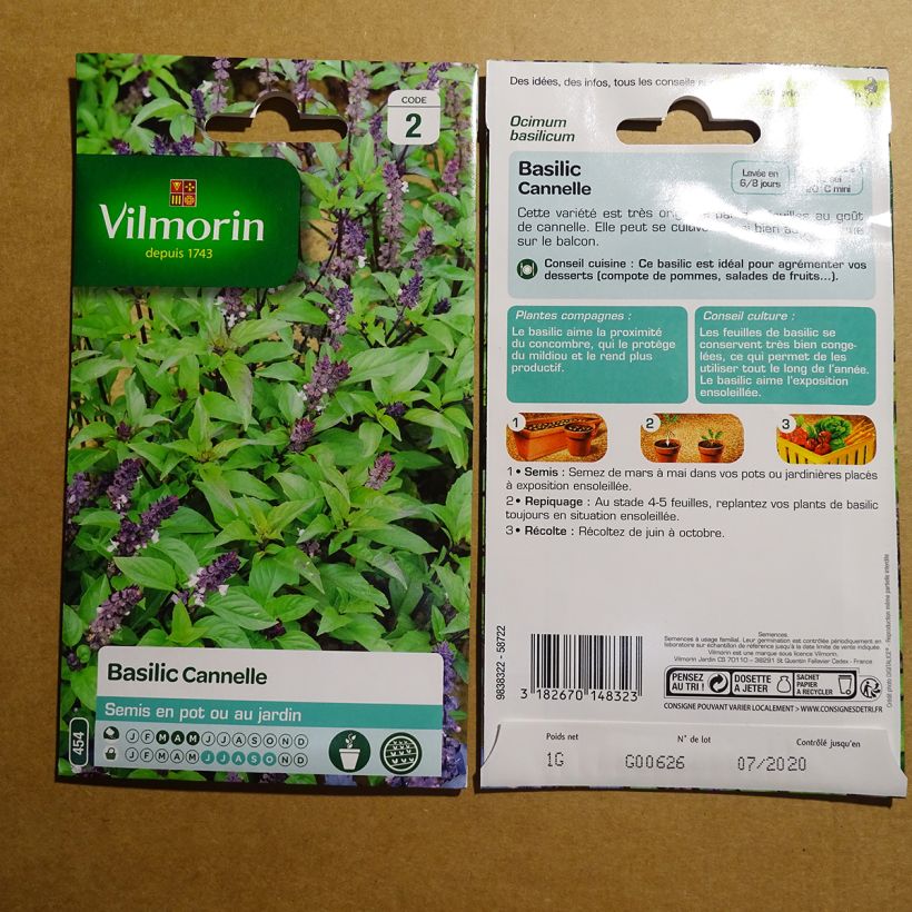 Example of Basilikum Cannelle - Vilmorin - Ocimum basilicum per pack of 800 seeds (1g) as you get