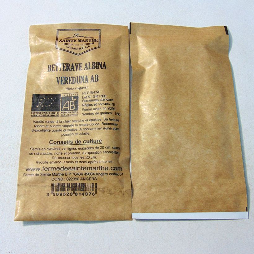 Example of Rote Bete Glatter Silber Albina Vereduna Bio - La Ferme de Sainte-Marthe per pack of 150 seeds as you get
