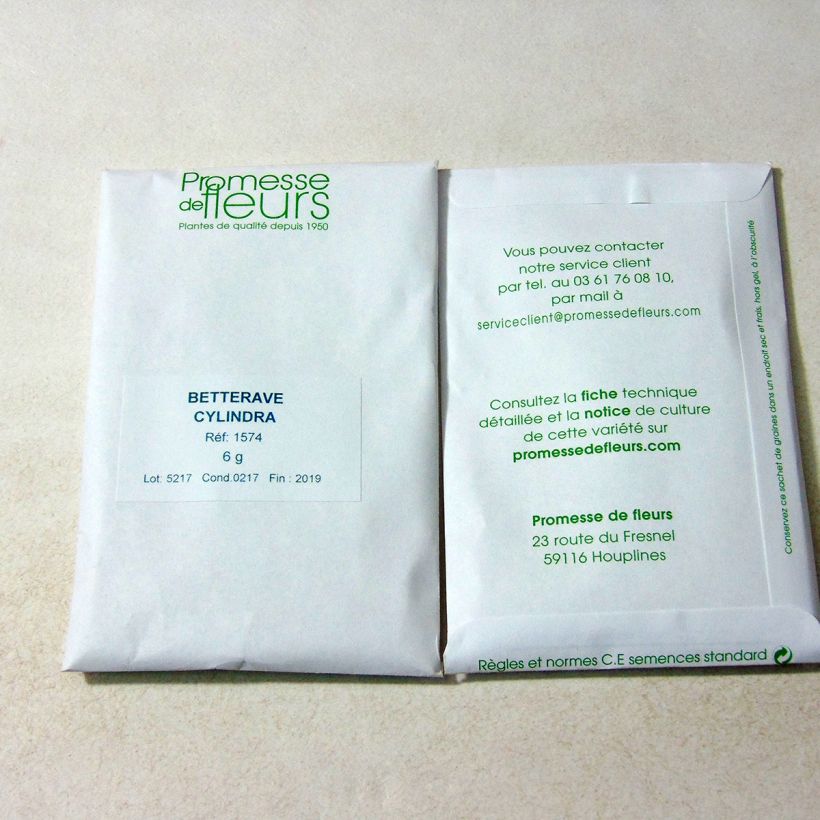 Example of Rote Bete Cylindra per pack of 250 seeds (6g) as you get