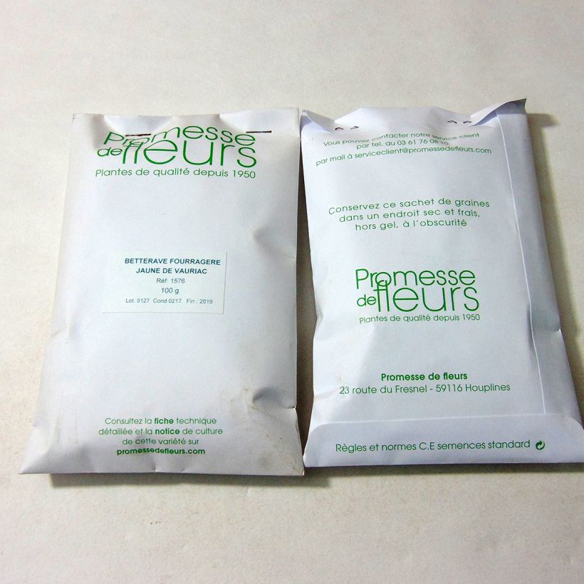 Example of Rote Bete Große Gelb Futterrüben de Vauriac per pack of 4000 seeds (100g) as you get