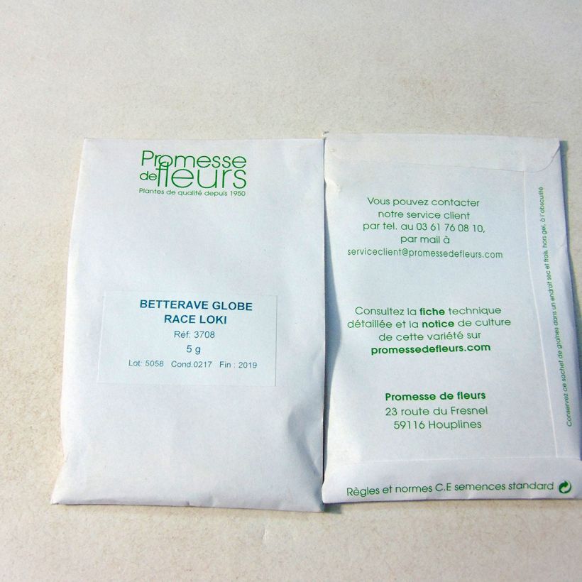 Example of Rote Bete Globe 5 Race Loki per pack of 200 seeds (5g) as you get