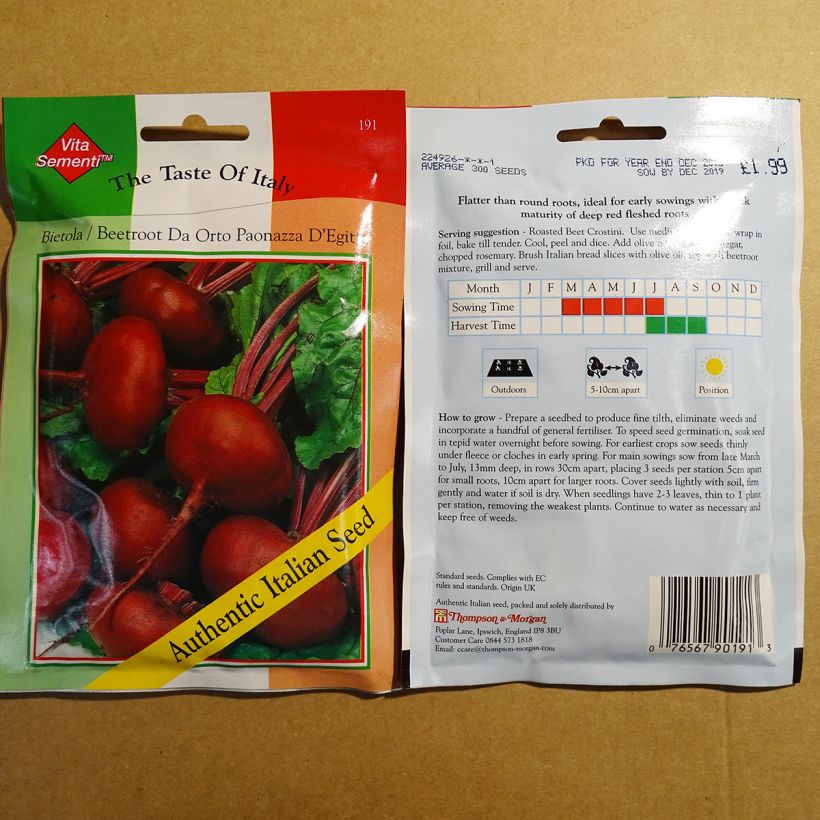 Example of Rote Bete Paonazza d'Egitto per pack of 600 seeds as you get