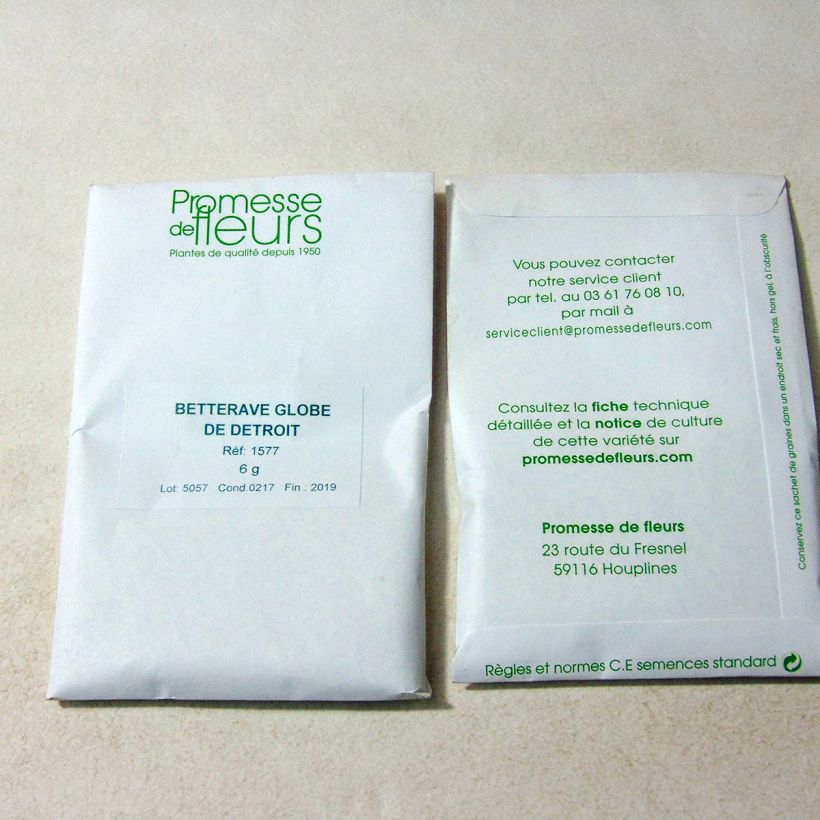 Example of Rote Bete Globe de Detroit per pack of 250 seeds (6g) as you get