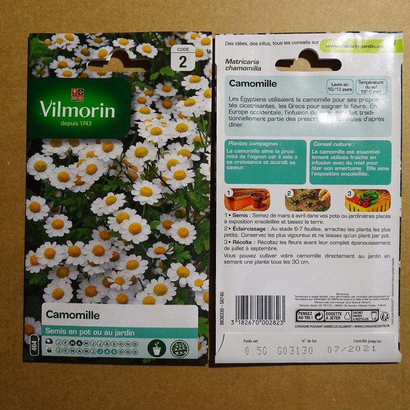 Example of Echte Kamille - Vilmorin - Matricaria recutita per pack of 6500 seeds (0,5g) as you get