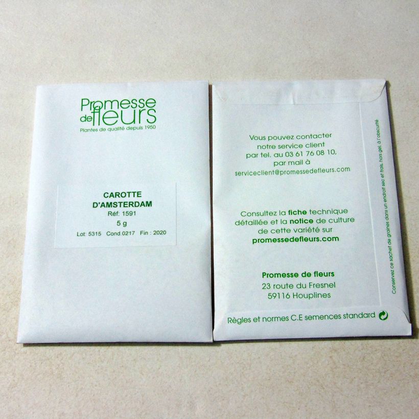 Example of Möhre Amsterdam per pack of 3600 seeds (5g) as you get