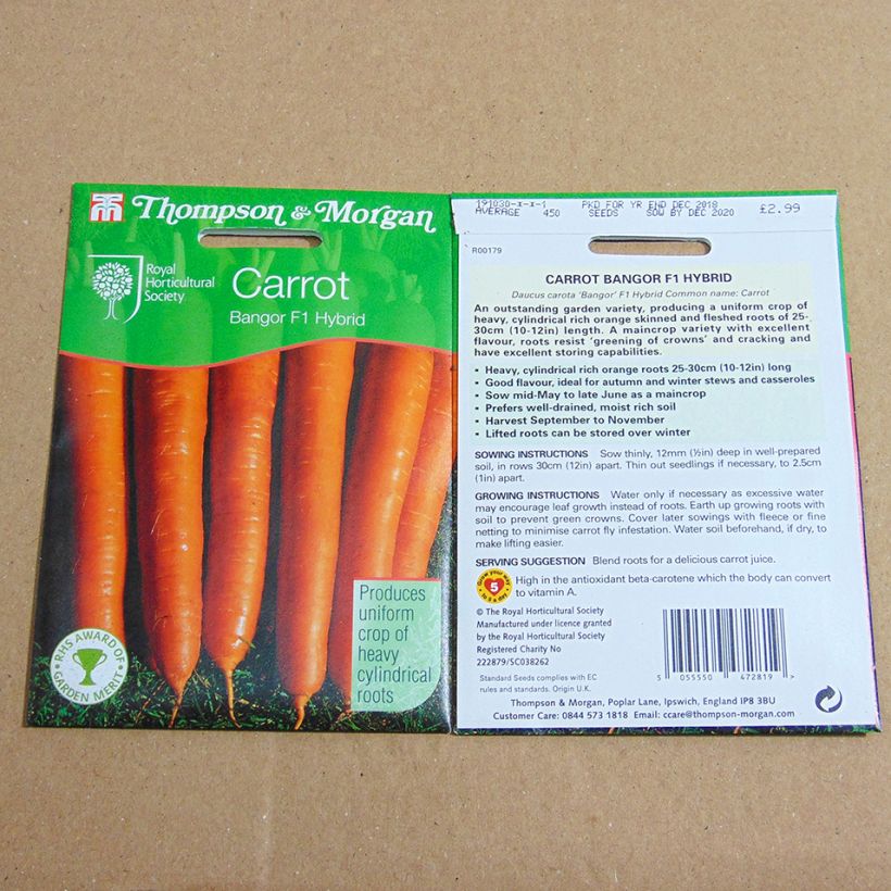 Example of Möhre Bangor per pack of 450 seeds as you get