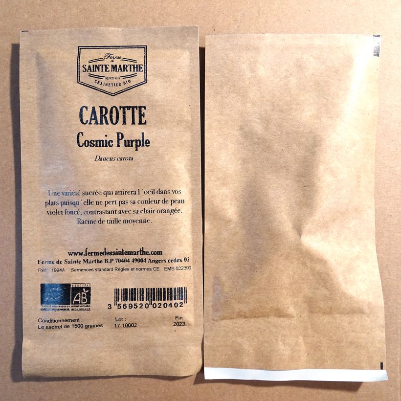 Example of Möhre Cosmic Purple Bio per pack of 1500 seeds as you get