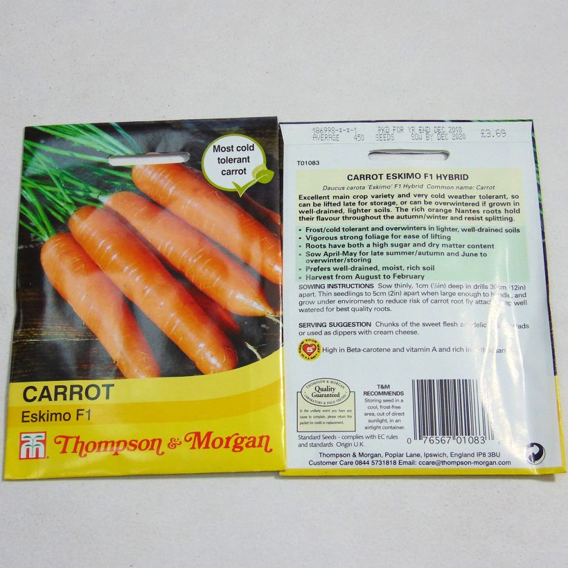Example of Möhre Eskimo F1 per pack of 450 seeds as you get