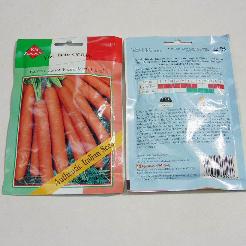 Example of Möhre demie-longue Fucino per pack of 7200 seeds as you get