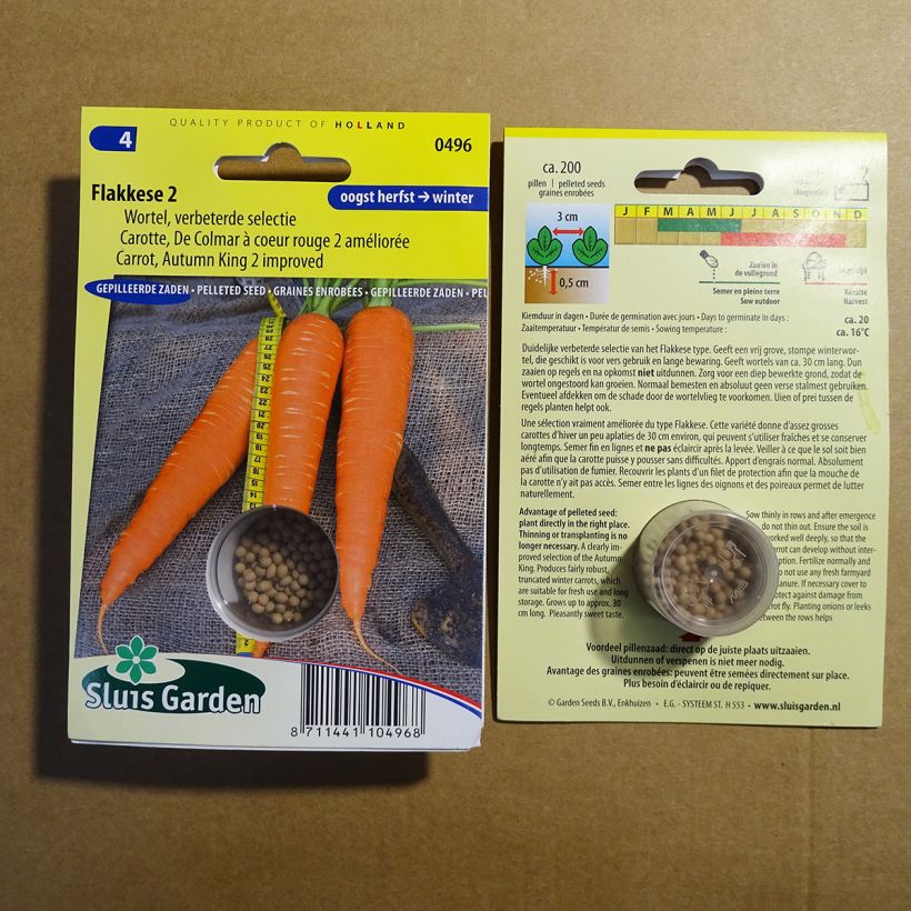 Example of Möhre Jupiter (race type de Flakkée) (Samen) per pack of 200 seeds - Coated seeds as you get