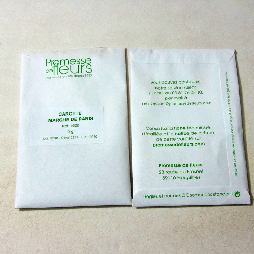 Example of Möhre Marché de Paris per pack of 3600 seeds (5g) as you get