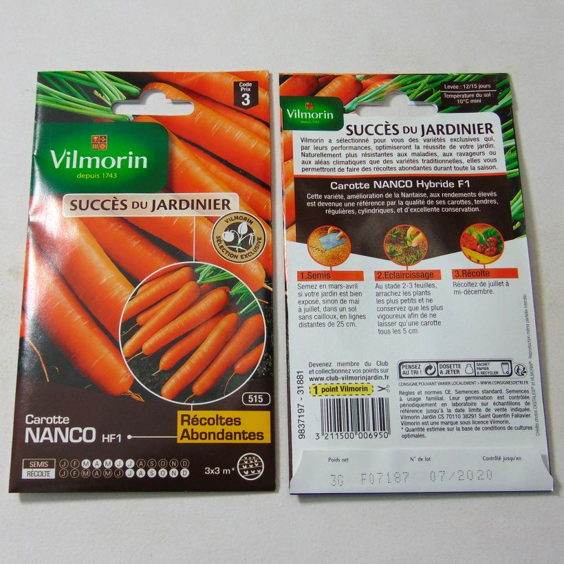 Example of Möhre Nanco per pack of 1500 seeds (3g) as you get