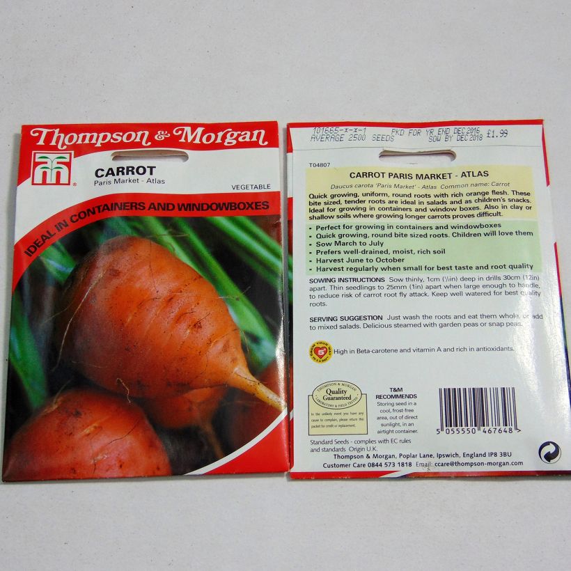 Example of Möhre Paris Market Atlas per pack of 100 seeds as you get