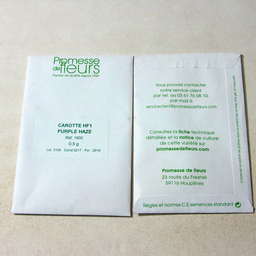 Example of Möhre Purple Haze F1 per pack of 400 ? 500 seeds (0,5g) as you get