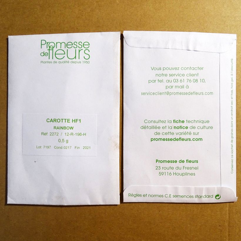 Example of Möhre Rainbow F1 per pack of 400 ? 500 seeds (0,5g) as you get