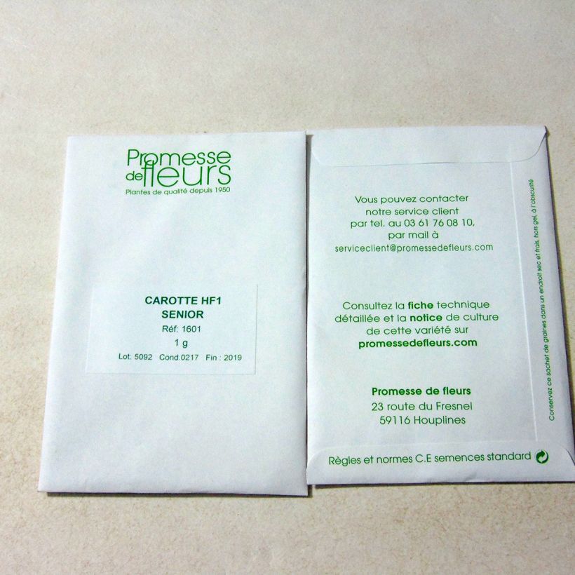 Example of Möhre Sénior per pack of 750 seeds (1g) as you get