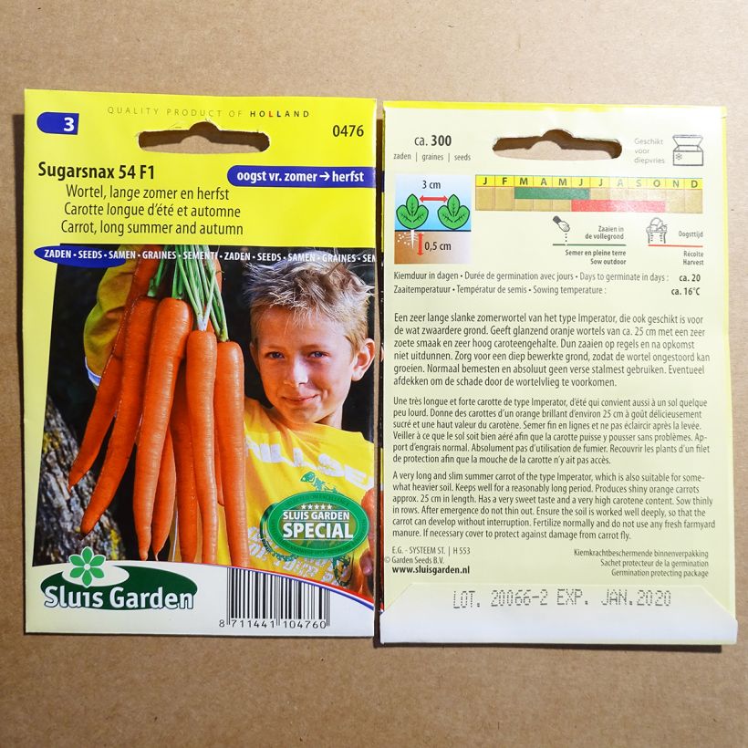Example of Möhre Sugarsnax 54 F1 per pack of 300 seeds as you get
