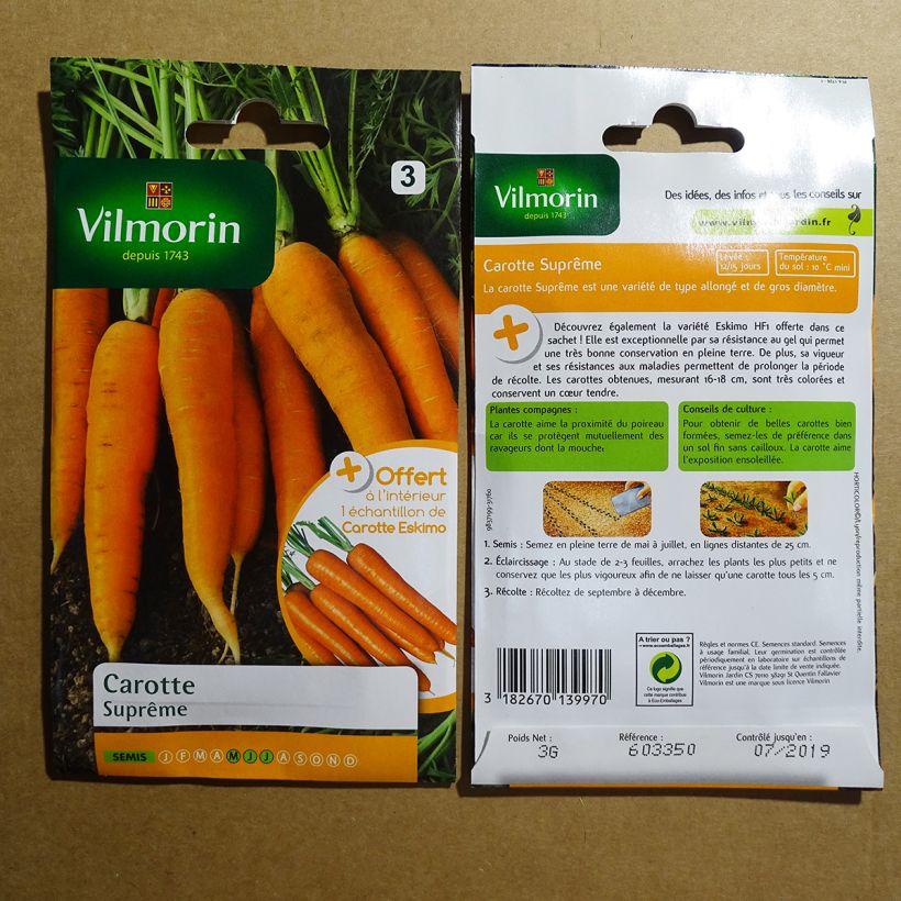 Example of Möhre Supreme per pack of 1500 seeds (3g) as you get