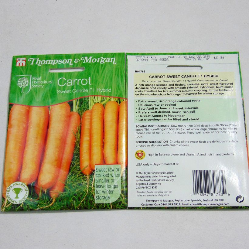 Example of Möhre Sweet Candle F1 Hybrid per pack of 300 seeds as you get