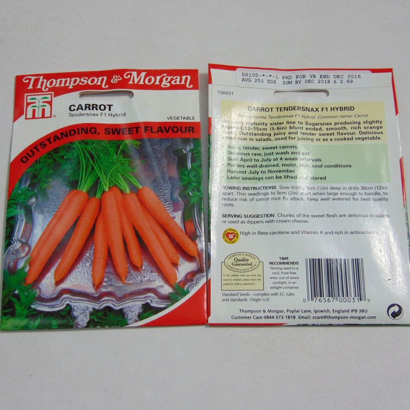 Example of Möhre Tendersnax F1 per pack of 250 seeds as you get