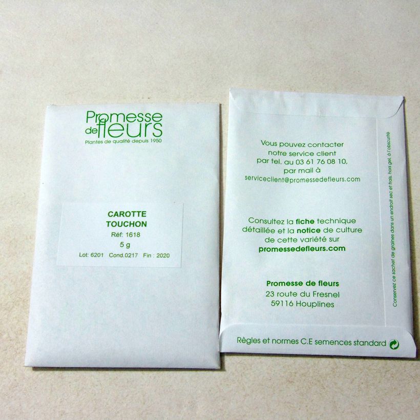Example of Möhre Touchon per pack of 3600 seeds (5g) as you get