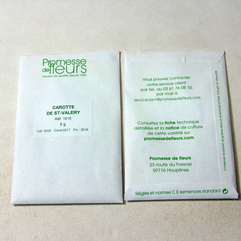 Example of Möhre Valery per pack of 3600 seeds (5g) as you get