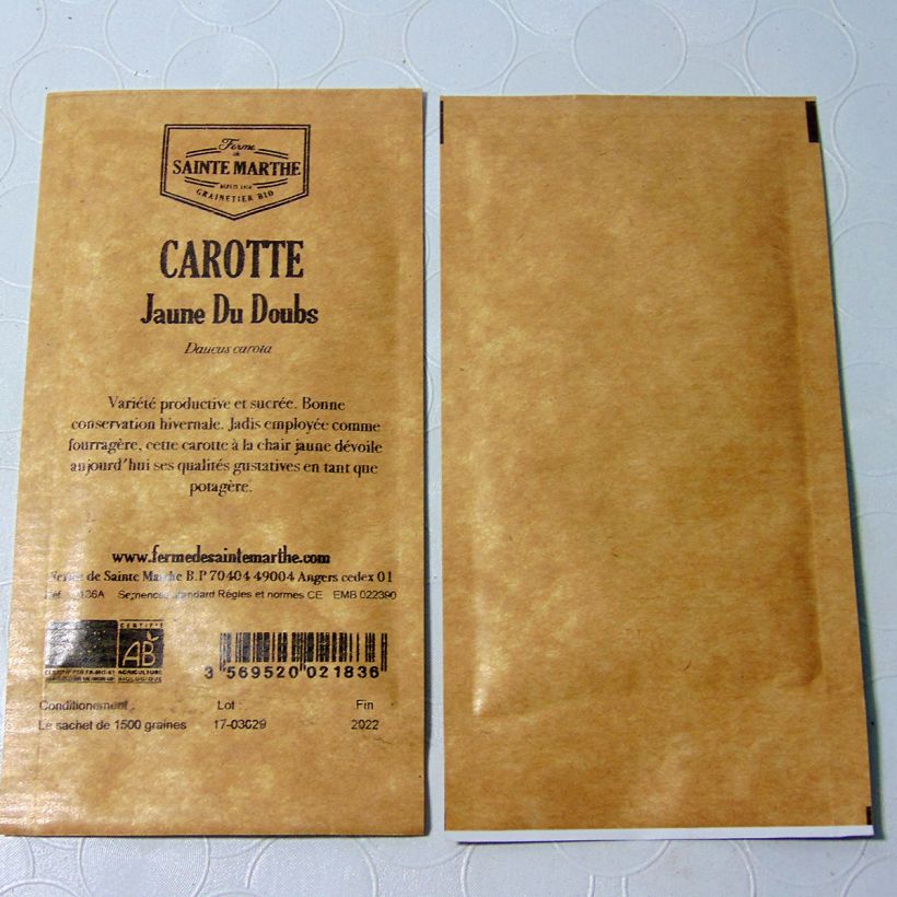 Example of Möhre jaune du Doubs - Ferme de Sainte Marthe per pack of 1500 seeds as you get