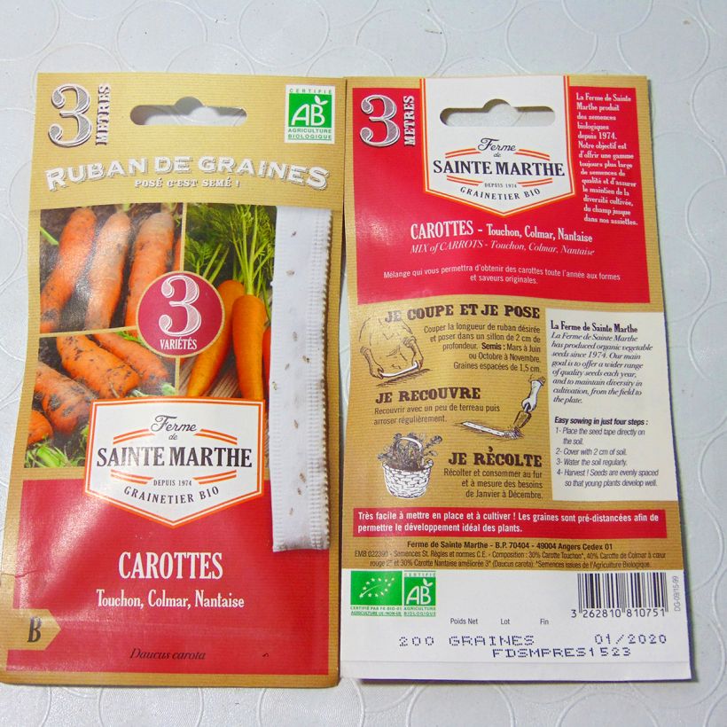Example of Möhre Mix (Möhren-Saatband) - Daucus carota Samen in Bändern as you get