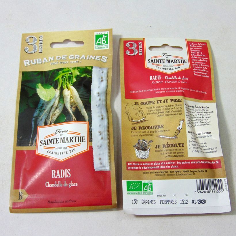 Example of Rettich Chandelle de Glace (Saatband) per 1 g seed pack as you get