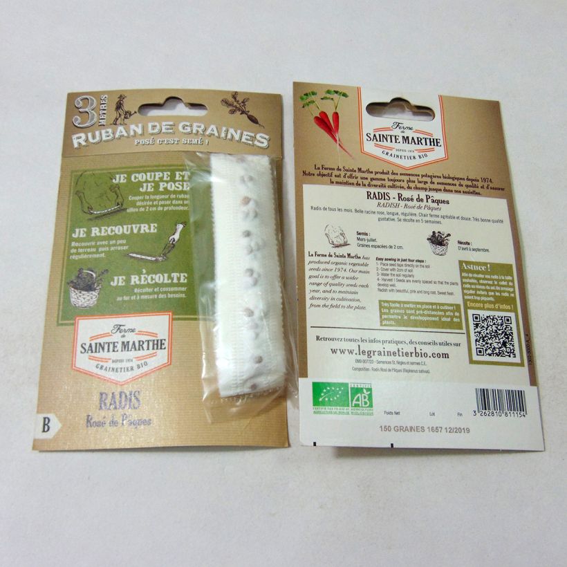 Example of Radieschen Rose de Pâques (Saatband) Bio per 1 g seed pack as you get