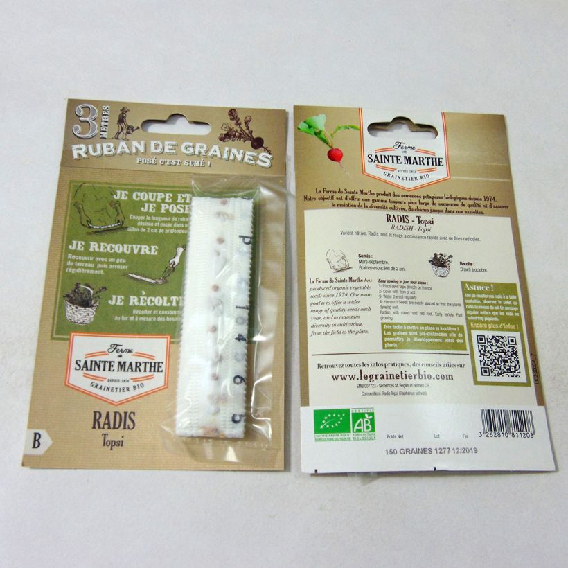 Example of Rettich Topsi (Saatband) Bio per 1 g seed pack as you get