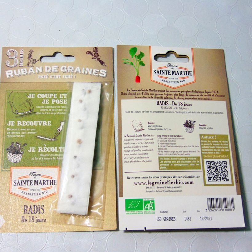 Example of Radieschen 18 Tage (Saatband) per 1 g seed pack as you get