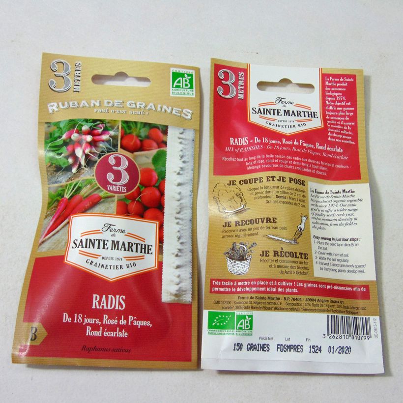 Example of Rettich Mix (Saatband) Bio per 1 g seed pack as you get