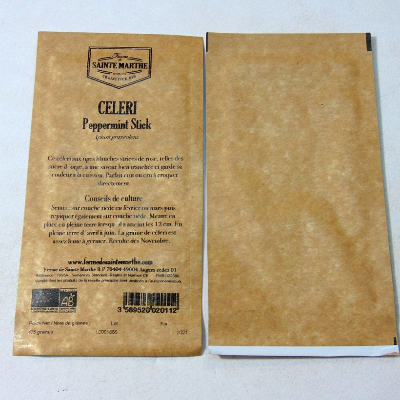Example of Echter Sellerie Peppermint Stick Bio per pack of 475 seeds as you get