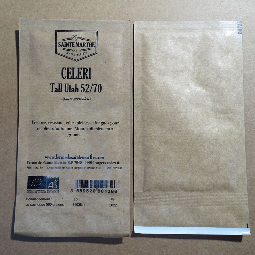 Example of Echter Sellerie Tall Utah 52/70 AB per pack of 500 seeds as you get