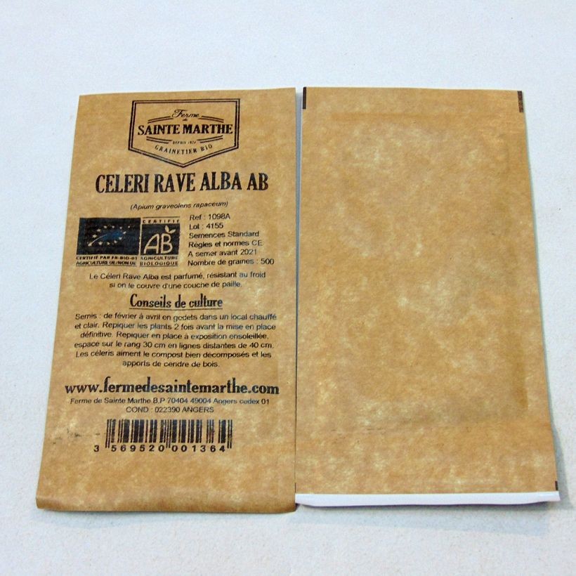 Example of Knollensellerie Alba Bio per pack of 500 seeds as you get