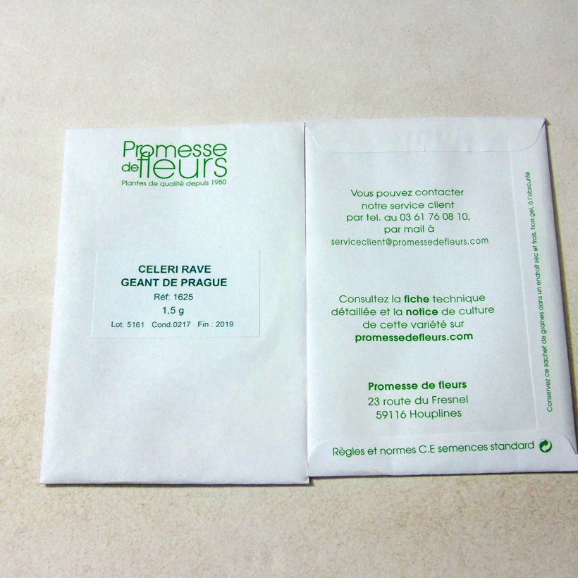 Example of Knollensellerie Prager Riese per pack of 2000 seeds (1,5g) as you get