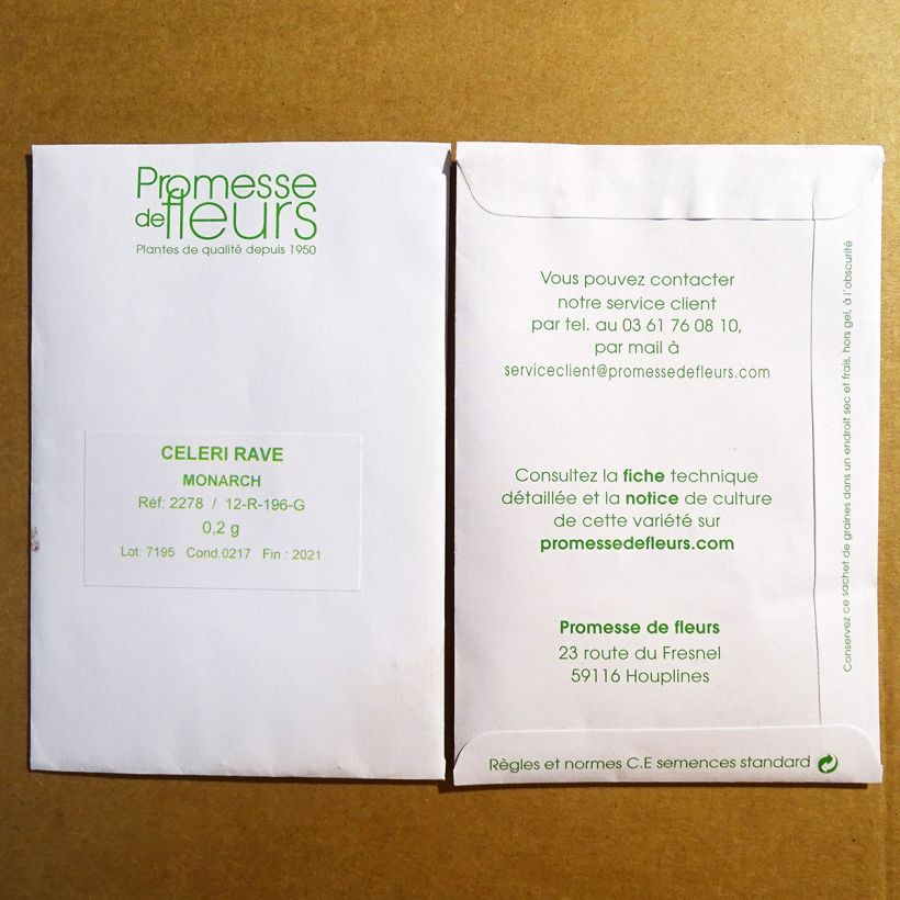 Example of Knollensellerie Monarch per pack of 50 seeds as you get