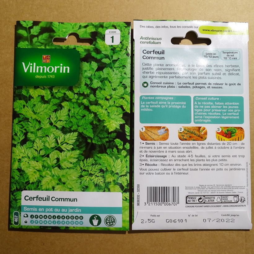 Example of Garten-Kerbel - Vilmorin - Anthriscus cerefolium die Tüte mit 60 Samen (2g) as you get